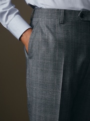 Grey Slim Fit Signature Cerruti Wool Check Suit Trousers - Image 5 of 11