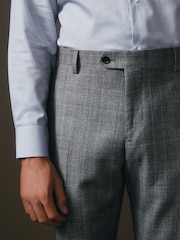 Grey Slim Fit Signature Cerruti Wool Check Suit Trousers - Image 6 of 11