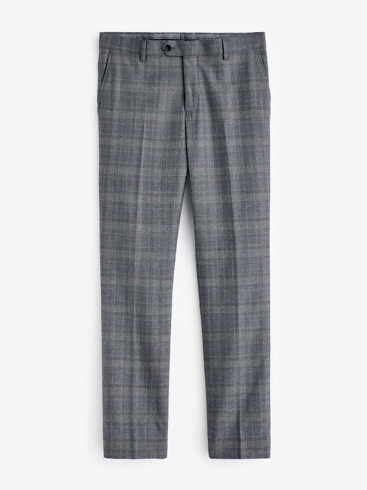 Grey Slim Fit Signature Cerruti Wool Check Suit Trousers - Image 7 of 11