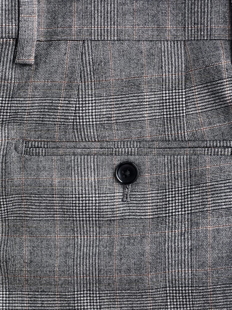 Grey Slim Fit Signature Cerruti Wool Check Suit Trousers - Image 9 of 11