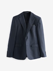 Navy Blue Slim Fit Signature Cerruti Wool Check Suit Jacket - Image 7 of 12