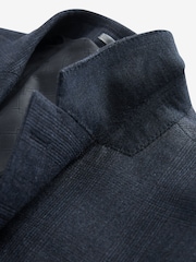 Navy Blue Slim Fit Signature Cerruti Wool Check Suit Jacket - Image 9 of 12