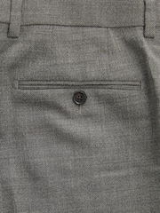 Grey Slim Fit Signature Marzotto Italian Fabric Textured Suit: Trousers - Image 10 of 11