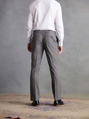 Grey Slim Fit Signature Marzotto Italian Fabric Textured Suit: Trousers - Image 2 of 11