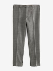 Grey Slim Fit Signature Marzotto Italian Fabric Textured Suit: Trousers - Image 8 of 11