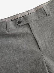Grey Slim Fit Signature Marzotto Italian Fabric Textured Suit: Trousers - Image 9 of 11