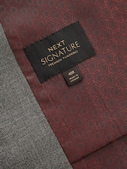 Grey Slim Fit Signature Marzotto Italian Fabric Textured Waistcoat - Image 10 of 12