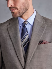Taupe - Signature Marzotto Strukturierte Anzugjacke aus italienischen Material in Slim Fit - Bild 5 von 7