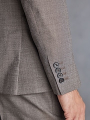 Taupe - Signature Marzotto Strukturierte Anzugjacke aus italienischen Material in Slim Fit - Bild 6 von 7