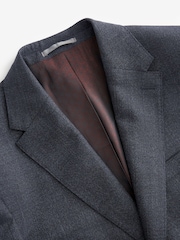 Navy Slim Fit Signature Marzotto Italian Fabric Textured Suit Jacket - Image 5 of 8