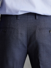 Navy Slim Fit Signature Marzotto Italian Fabric Textured Suit: Trousers - Image 6 of 11