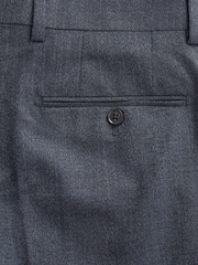Navy Slim Fit Signature Marzotto Italian Fabric Textured Suit: Trousers - Image 9 of 11