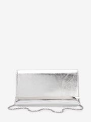 Silver Clutch Bag With Detachable Cross-Body Chain - Image 3 of 6