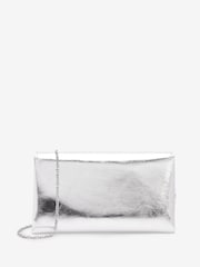 Silver Clutch Bag With Detachable Cross-Body Chain - Image 4 of 6