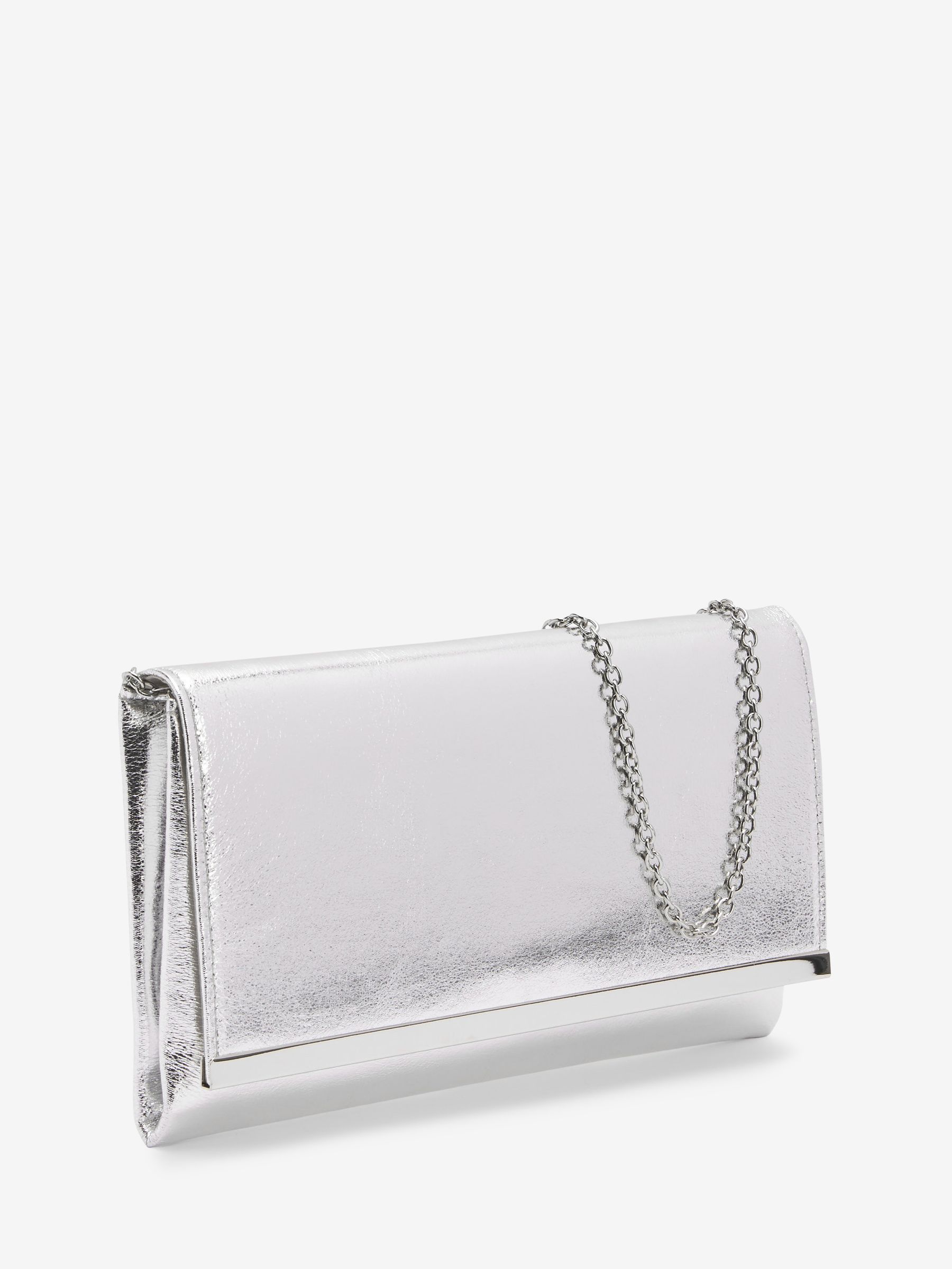 Buy Silver Clutch Bag With Detachable Cross Body Chain from Next Germany