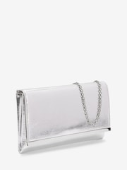 Silver Clutch Bag With Detachable Cross-Body Chain - Image 5 of 6
