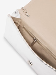 Silver Clutch Bag With Detachable Cross-Body Chain - Image 6 of 6