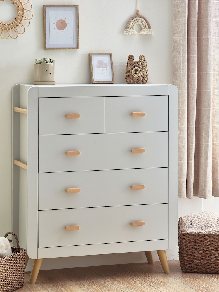 Grey Alix Kids 5 Drawer Chest of Drawers - Image 1 of 7
