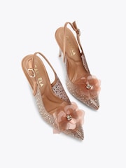Carvela Brown Positano Vinyl Flower Shoes - Image 2 of 4