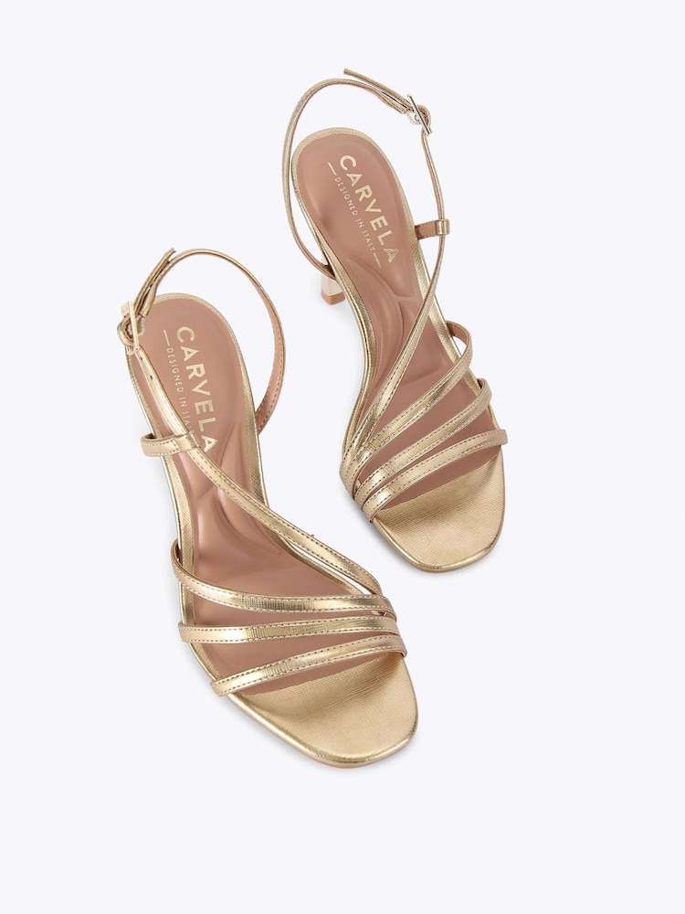 Carvela Gold Paparazza Heel Sandals - Image 2 of 4
