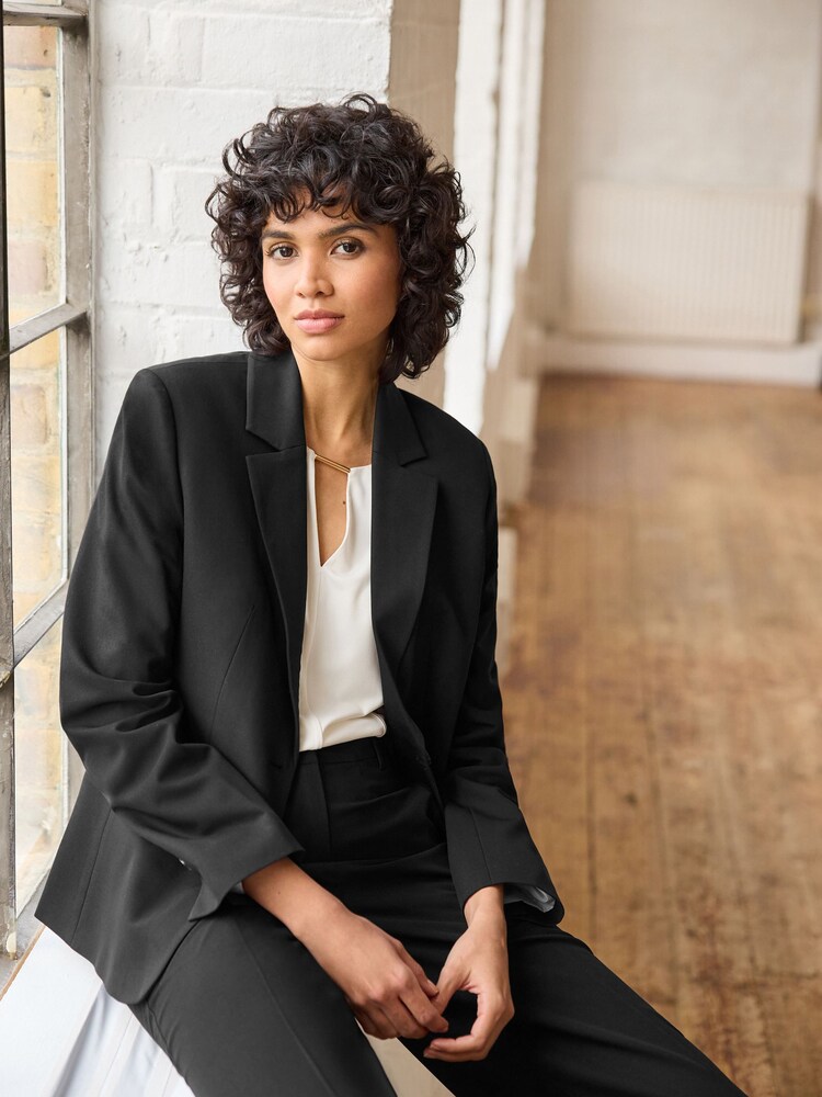 Schwarz - Tailored Einreihiger Blazer - Bild 1 von 7