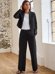 Black Tailored Wide Trousers - Image 1 of 7