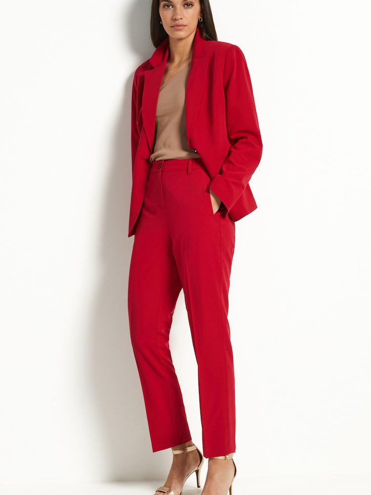 Red Tailored Slim Trousers - Image 1 of 6