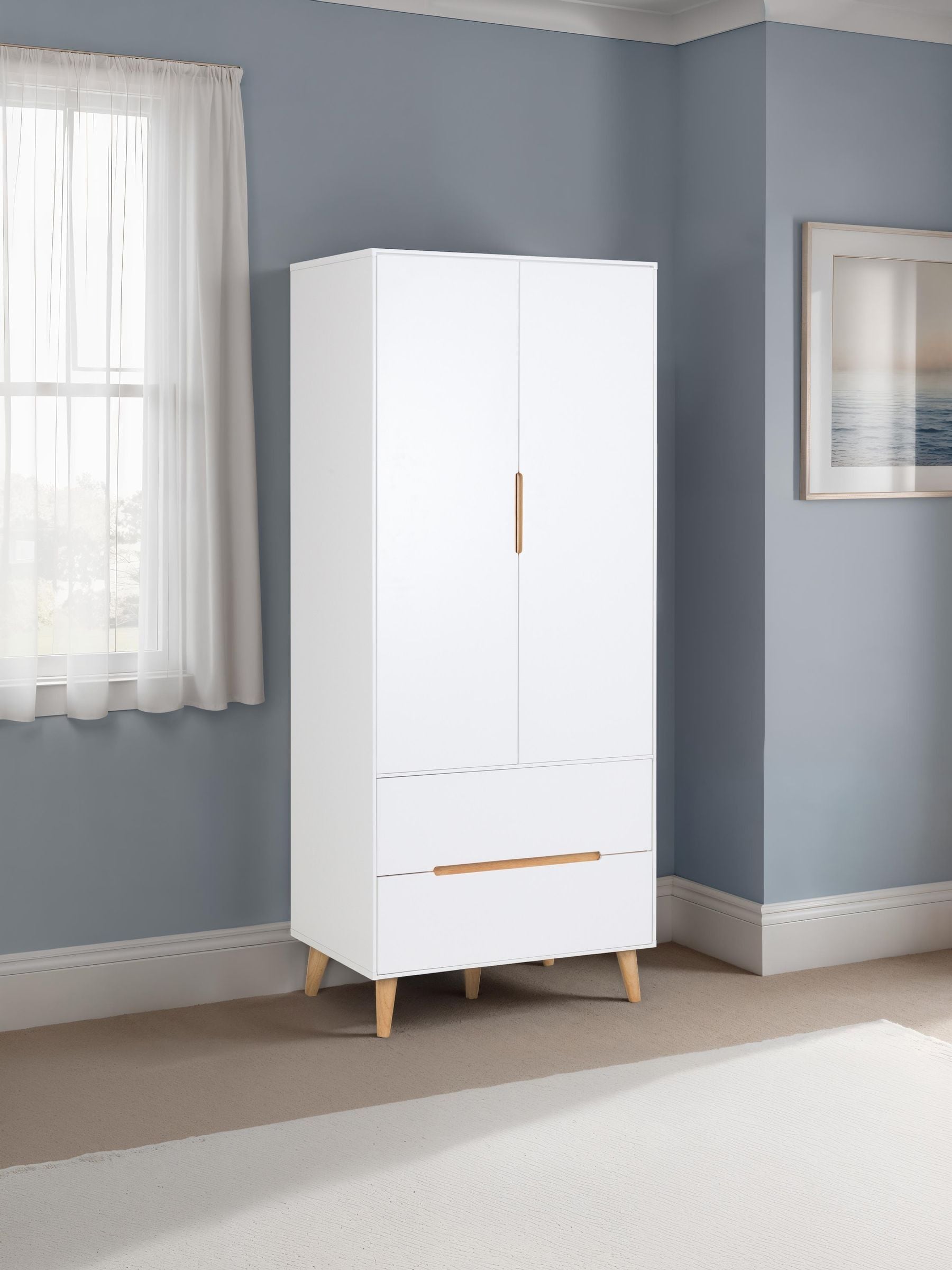 Julian Bowen Unisex White Alicia Door Drawer Wardrobe In Size 2 - Image 5