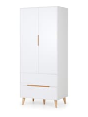 Julian Bowen White Alicia Double 2 Drawer Wardrobe - Image 1 of 1