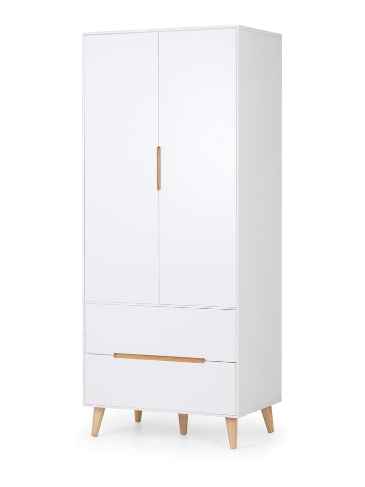 Julian Bowen White Alicia Double 2 Drawer Wardrobe - Image 1 of 1