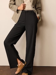 Black Tailored Stretch Wide Leg Trousers - Image 3 of 7