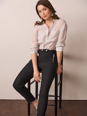 Black Zipped Detail Skinny Trousers - Image 2 of 6