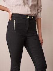 Black Zipped Detail Skinny Trousers - Image 4 of 6