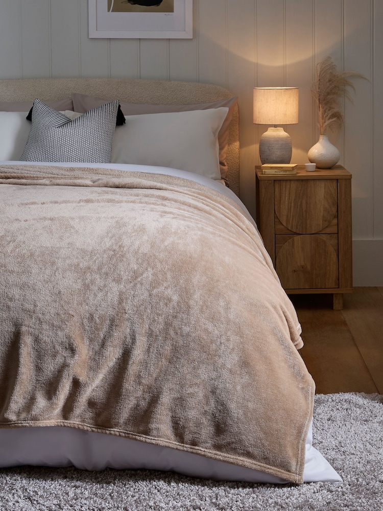 Mink Natural Plush Fleece Throw - Image 1 of 6