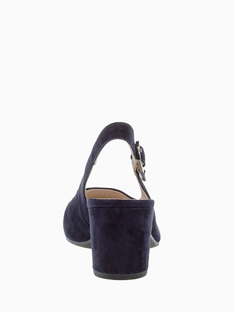 Gabor Blue Helmsdale Atlantik Suede Slingback Shoes - Image 5 of 5