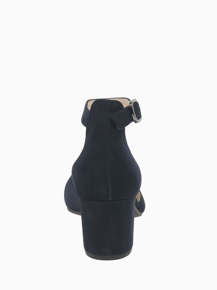 Gabor Blue Gala Atlantik Suede Open Court Shoes - Image 4 of 4