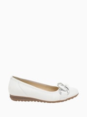 Gabor Sabia White Leather Ballerina Shoes - Image 1 of 5
