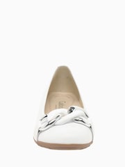 Gabor Sabia White Leather Ballerina Shoes - Image 4 of 5