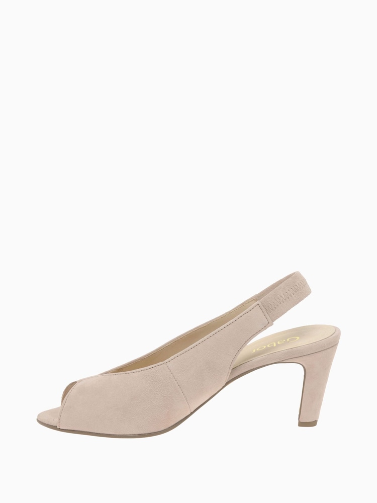 Gabor Pink Eternity Rouge Suede Slingback Sandals - Image 2 of 5