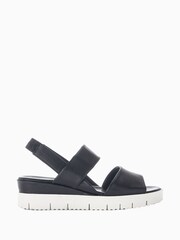 Gabor Gavell Black Leather Open Toe Sandals - Image 1 of 5