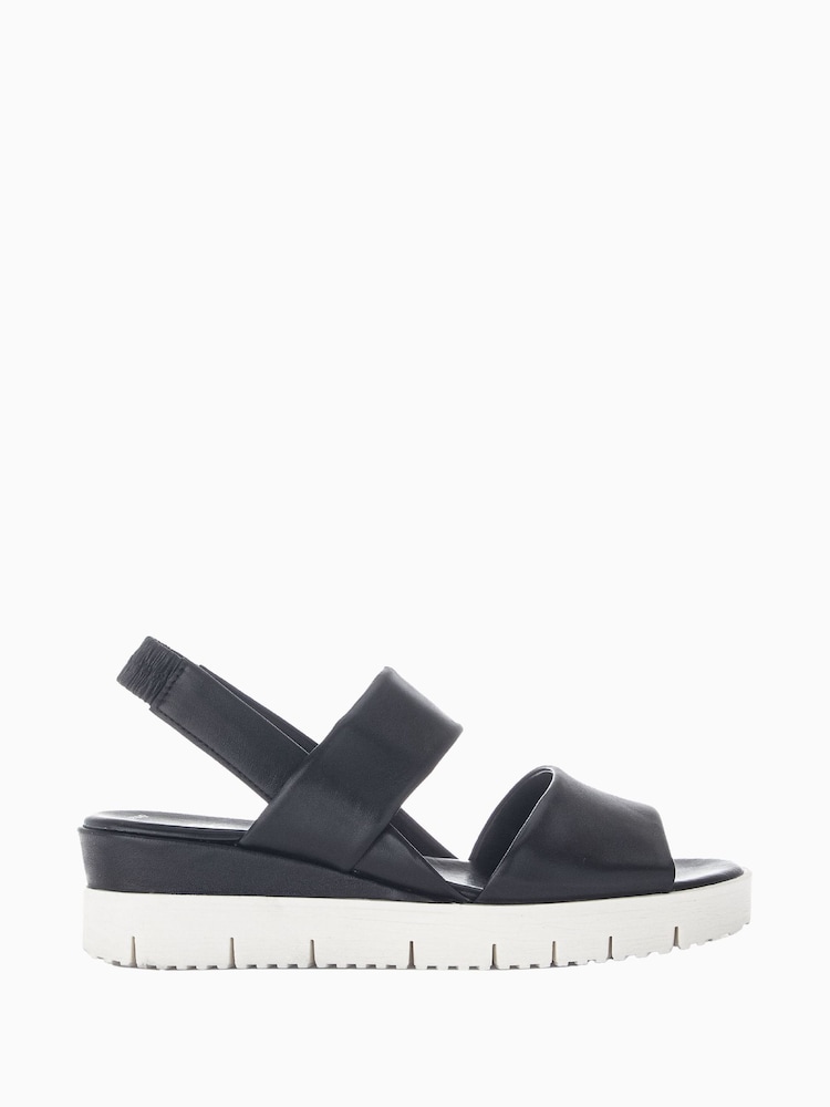 Gabor Gavell Black Leather Open Toe Sandals - Image 1 of 5