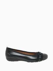 Gabor Raif Black Leather Ballerina Shoes - Image 1 of 5