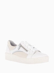 Gabor Cream Wemo Leather Trainers - Image 3 of 5