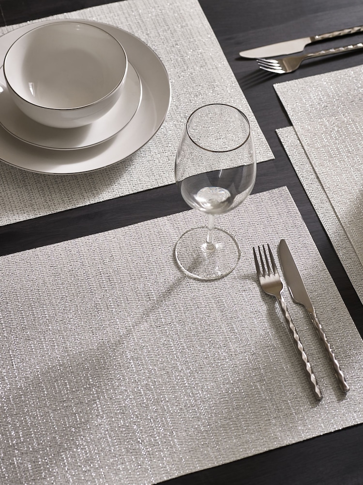 Silver Metallic PVC Placemats - Image 1 of 4