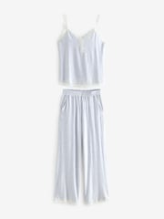 Laura Ashley Grey Modal Lace Trim Cami Pyjama Set - Image 6 of 8