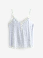 Laura Ashley Grey Modal Lace Trim Cami Pyjama Set - Image 7 of 8