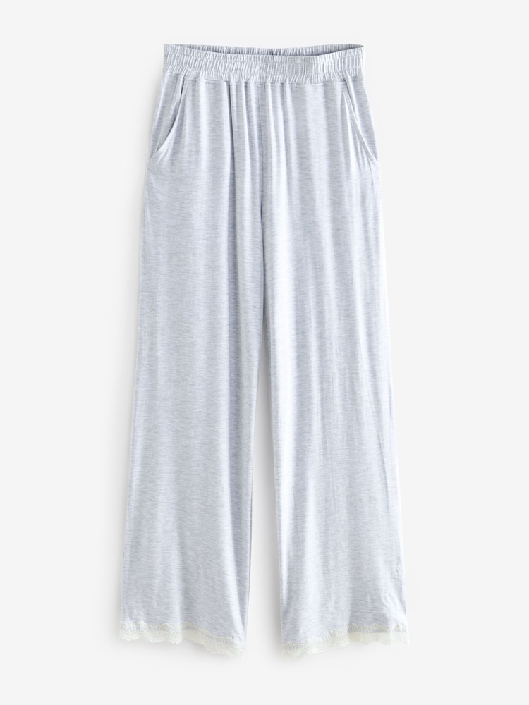 Laura Ashley Grey Modal Lace Trim Cami Pyjama Set - Image 8 of 8