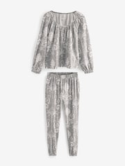 Laura Ashley Grey Josette Print 100% Cotton Pyjamas - Image 6 of 9