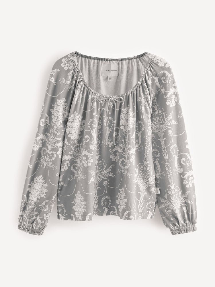 Grijze Josette-print - Laura Ashley pyjama van 100% katoen - Image 8 of 9