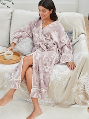 Laura Ashley Mauve Pink Josette Dressing Gown - Image 2 of 7